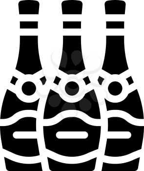 champagne bottles glyph icon vector. champagne bottles sign. isolated contour symbol black illustration