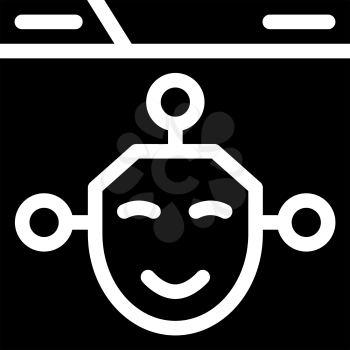 artificial intelligence seo optimization glyph icon vector. artificial intelligence seo optimization sign. isolated contour symbol black illustration
