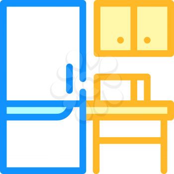 coworking litchen furniture color icon vector. coworking litchen furniture sign. isolated symbol illustration