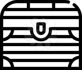 medieval chest line icon vector. medieval chest sign. isolated contour symbol black illustration