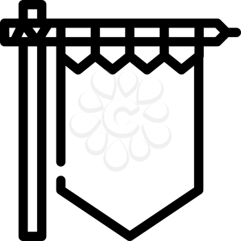 medieval flag line icon vector. medieval flag sign. isolated contour symbol black illustration