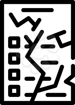 spoiled newsletter line icon vector. spoiled newsletter sign. isolated contour symbol black illustration