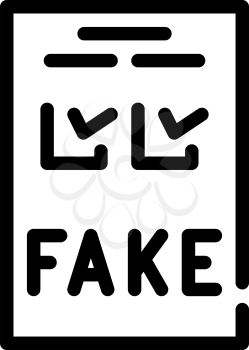 fake choose on ballot line icon vector. fake choose on ballot sign. isolated contour symbol black illustration