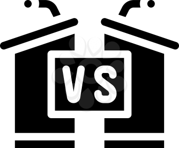 debates candidates tribunes glyph icon vector. debates candidates tribunes sign. isolated contour symbol black illustration