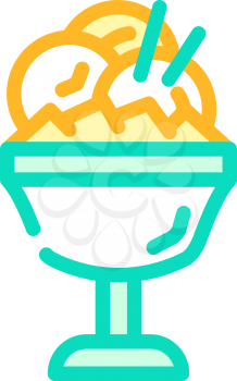 ice cream mango color icon vector. ice cream mango sign. isolated symbol illustration