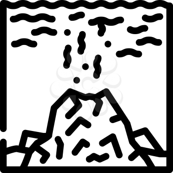 volcano under water line icon vector. volcano under water sign. isolated contour symbol black illustration
