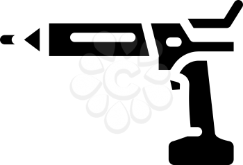 cordless sealant gun tool glyph icon vector. cordless sealant gun tool sign. isolated contour symbol black illustration