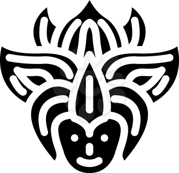 festival mask glyph icon vector. festival mask sign. isolated contour symbol black illustration