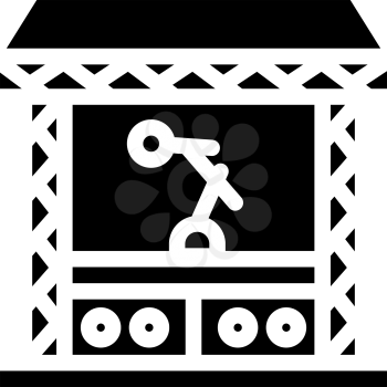 stage with microphone glyph icon vector. stage with microphone sign. isolated contour symbol black illustration