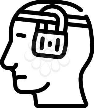 buried thoughts neurosis line icon vector. buried thoughts neurosis sign. isolated contour symbol black illustration