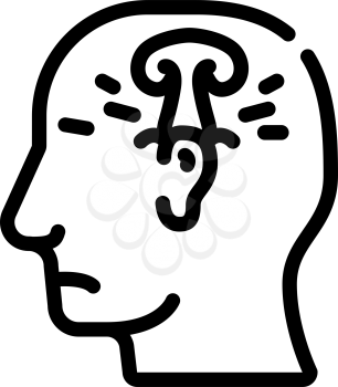 post war stress or explosion neurosis line icon vector. post war stress or explosion neurosis sign. isolated contour symbol black illustration