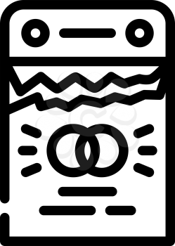 calendare with wedding date line icon vector. calendare with wedding date sign. isolated contour symbol black illustration