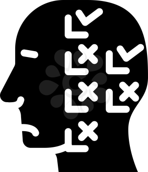 perfectionism neurosis glyph icon vector. perfectionism neurosis sign. isolated contour symbol black illustration