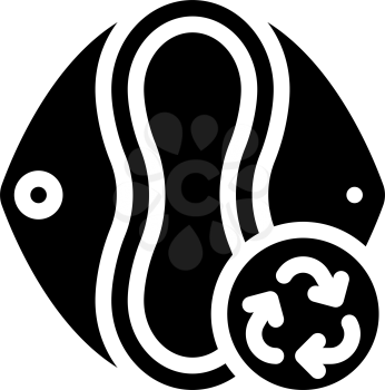 reusable pad zero waste glyph icon vector. reusable pad zero waste sign. isolated contour symbol black illustration