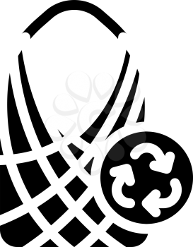 string bag zero waste glyph icon vector. string bag zero waste sign. isolated contour symbol black illustration