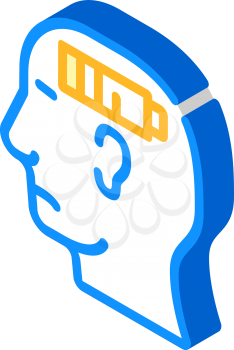 lack of strength neurosis, low battery isometric icon vector. lack of strength neurosis, low battery sign. isolated symbol illustration