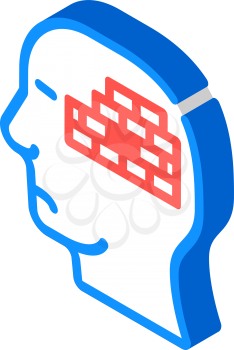 wall neurosis problem isometric icon vector. wall neurosis problem sign. isolated symbol illustration