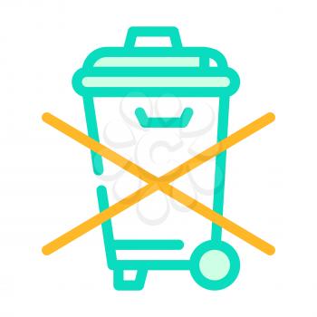 do not throw garbage bin color icon vector. do not throw garbage bin sign. isolated symbol illustration