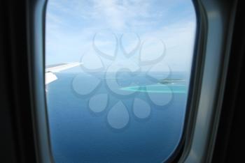 Royalty Free Photo of a View of the Maldives Island From an Airplane
