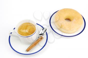 Royalty Free Photo of an Espresso and Donut