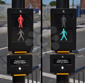 Royalty Free Photo of Pedestrian Traffic Lights