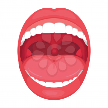  vector illustration of a anatomy human open mouth. medical diagram  