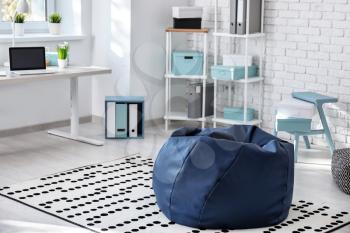 Beanbag chair in interior of office�