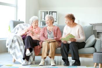 Senior women spending time together in nursing home�