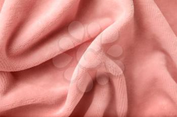 Pink plush fabric, closeup�