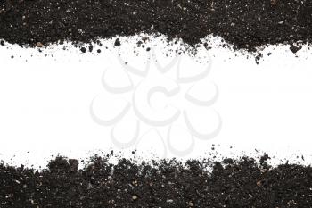 Scattered soil on white background�