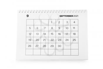 Flip paper calendar on white background�
