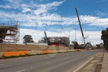 general view  for the reconstruction of  road with different mechanisms