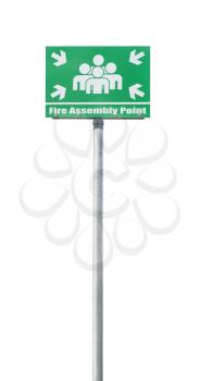 Fire assembly point sign isolated on a white background
