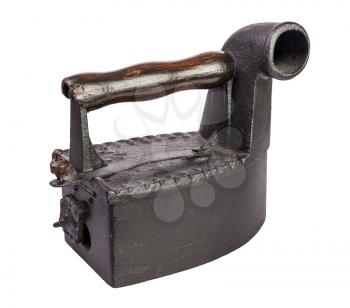 Retro charcoal iron isolated on white background 