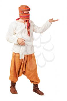 Orient peasant wearing in national clothes isolated