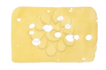 Slice of cheese  isolated on white background