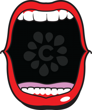Royalty Free Clipart Image of a Wide Open Mouth