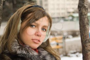 Royalty Free Photo of a Girl Outside in Winter