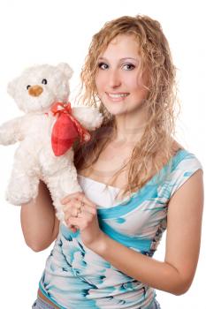 Royalty Free Photo of a Woman With a Teddy Bear