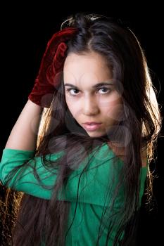 Royalty Free Photo of a Girl in a Green Jacket