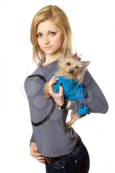 Royalty Free Photo of a Woman and Dog