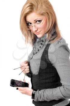 Royalty Free Photo of a Woman With a Cellphone