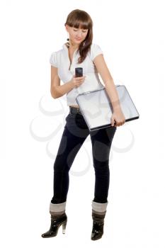 Royalty Free Photo of a Woman With a Laptop