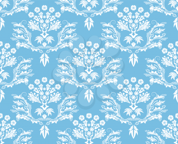 Royalty Free Clipart Image of a Damask Floral Background