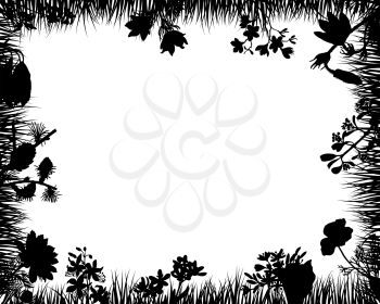 Royalty Free Clipart Image of a Floral Silhouette