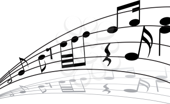 Royalty Free Clipart Image of a Music Note Background