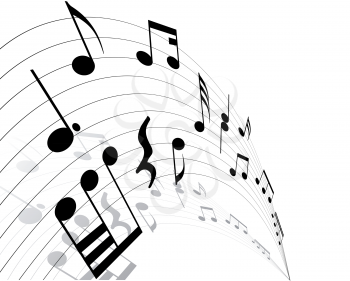 Royalty Free Clipart Image of a Music Note Background