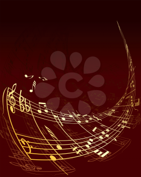 Royalty Free Clipart Image of an Abstract Musical Background