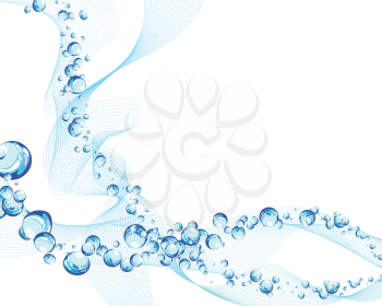 Abstract water vector background with bubbles of air