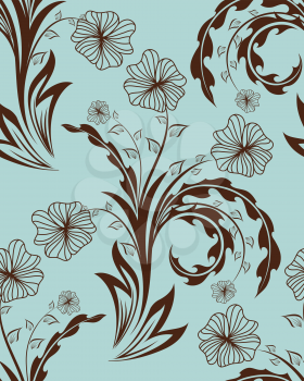 Seamless vector floral background. For easy making seamless pattern just drag all group into swatches bar, and use it for filling any contours.